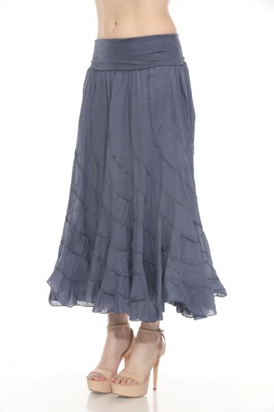 100% Cotton Circle Skirt - Grey